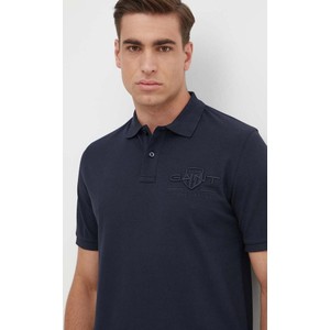 Granatowa koszulka polo Gant z krótkim rękawem w stylu casual