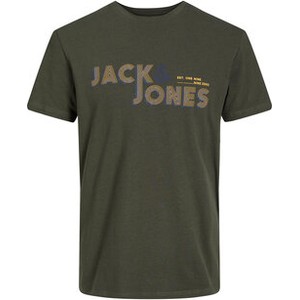 Zielony t-shirt Jack & Jones w młodzieżowym stylu
