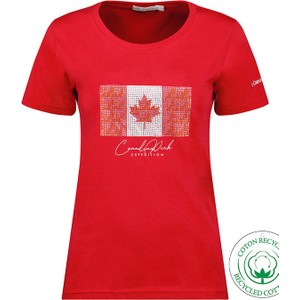 Czerwony t-shirt Canadian Peak z bawełny