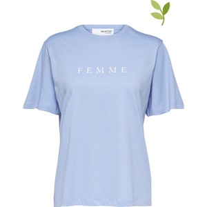 T-shirt Selected Femme z okrągłym dekoltem z bawełny