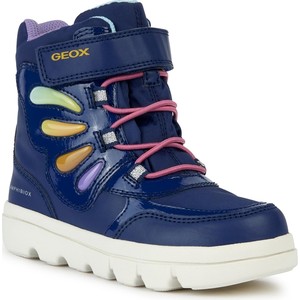 Granatowe buty dziecięce zimowe Geox na rzepy
