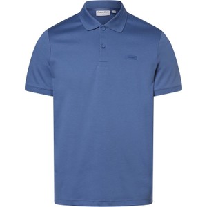 Niebieska koszulka polo Calvin Klein w stylu casual z krótkim rękawem z bawełny