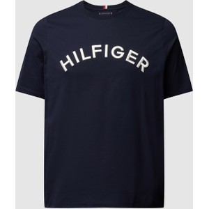 Granatowy t-shirt Tommy Hilfiger z nadrukiem