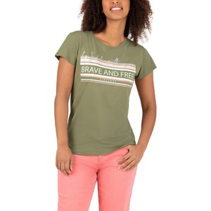 Zielony t-shirt Timezone z okrągłym dekoltem z bawełny