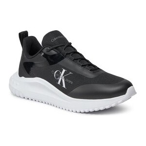 Czarne buty sportowe Calvin Klein z płaską podeszwą w sportowym stylu sznurowane
