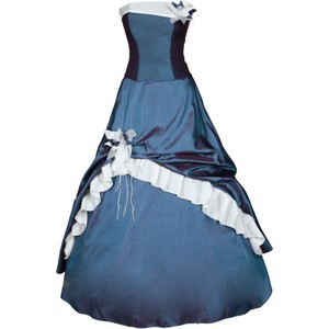 Granatowa sukienka Fokus bez rękawów rozkloszowana