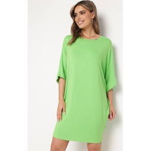 Zielona sukienka born2be w stylu casual mini prosta