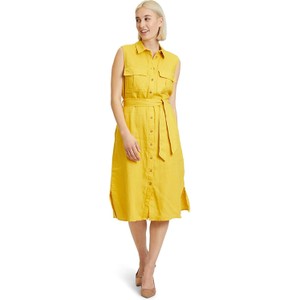 Żółta sukienka Betty Barclay z lnu midi