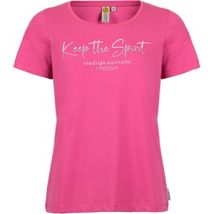 Różowy t-shirt Roadsign z krótkim rękawem w młodzieżowym stylu