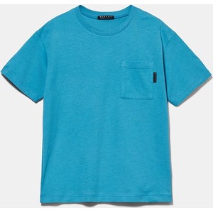 Niebieska koszulka dziecięca Sisley dla chłopców z bawełny