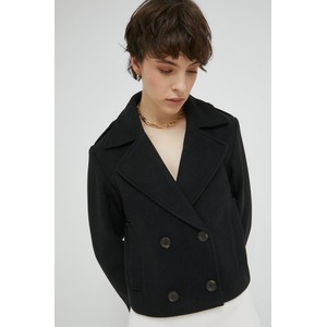 Czarna kurtka Abercrombie & Fitch bez kaptura w stylu klasycznym z wełny