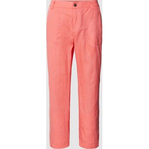 Różowe spodnie MAC z lnu w stylu casual
