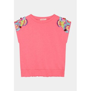 Różowa bluzka dziecięca Billieblush z krótkim rękawem