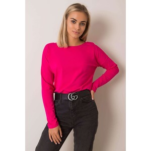 Różowa bluzka Basic Feel Good z bawełny w stylu casual