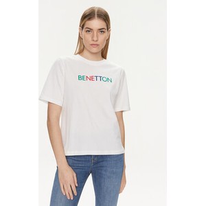 T-shirt United Colors Of Benetton z okrągłym dekoltem z krótkim rękawem