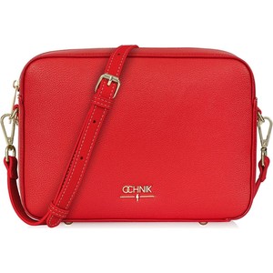 Czerwona torebka Ochnik średnia w stylu glamour na ramię