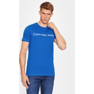 Niebieski t-shirt Calvin Klein z krótkim rękawem w młodzieżowym stylu