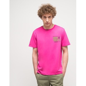Różowy t-shirt Timberland z krótkim rękawem