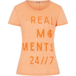 Pomarańczowy t-shirt Timezone w młodzieżowym stylu z okrągłym dekoltem