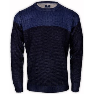 Granatowy sweter Quickside w stylu casual z okrągłym dekoltem