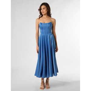Niebieska sukienka Marie Lund maxi na ramiączkach z satyny