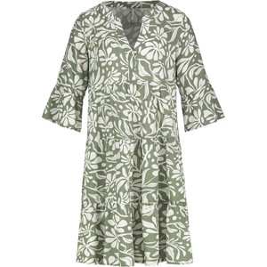 Zielona sukienka SUBLEVEL oversize z dekoltem w kształcie litery v z krótkim rękawem