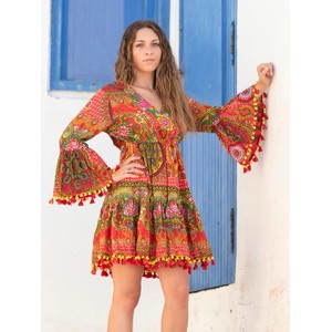 Sukienka Isla Bonita By Sigris z długim rękawem mini rozkloszowana