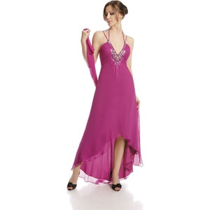 Sukienka Fokus z dekoltem w kształcie litery v w stylu glamour midi