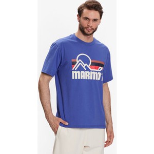 Niebieski t-shirt Marmot w sportowym stylu