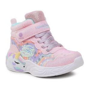 Różowe buty sportowe dziecięce Skechers dla dziewczynek sznurowane