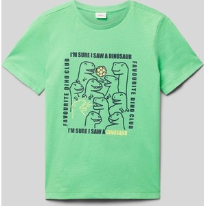 Zielona koszulka dziecięca S.Oliver z bawełny z krótkim rękawem