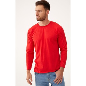 Czerwony t-shirt born2be w stylu casual z bawełny