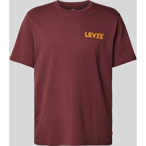 Czerwony t-shirt Levis z bawełny