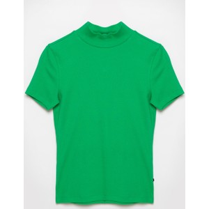 Zielony t-shirt Big Star w stylu casual z golfem