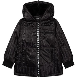 Czarny płaszcz dziecięcy DKNY