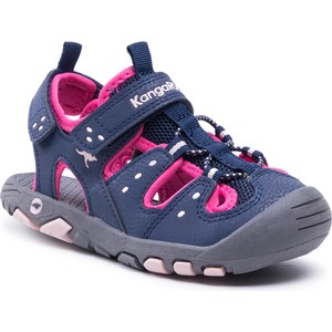 Granatowe buty dziecięce letnie Kangaroos dla dziewczynek na rzepy