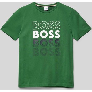 Zielona koszulka dziecięca Hugo Boss
