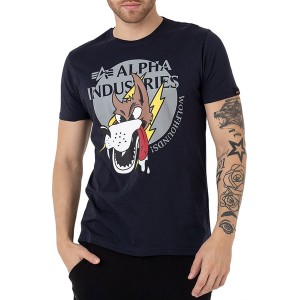 T-shirt Alpha Industries z nadrukiem z bawełny w młodzieżowym stylu