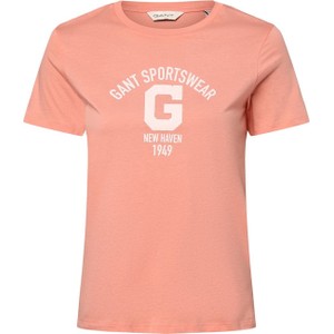 Pomarańczowy t-shirt Gant z bawełny