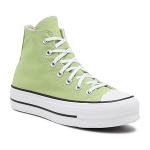 Zielone trampki Converse w młodzieżowym stylu z płaską podeszwą