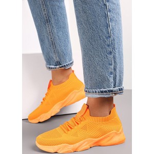 Pomarańczowe buty sportowe Renee w sportowym stylu z płaską podeszwą