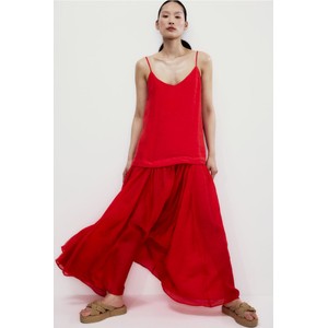 Czerwona sukienka H & M w stylu casual z dekoltem w kształcie litery v z tkaniny