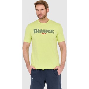 Żółty t-shirt Blauer Usa w młodzieżowym stylu