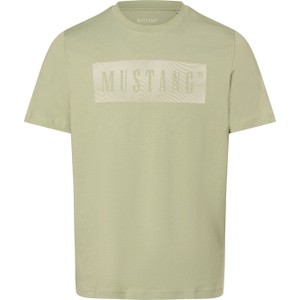 Zielony t-shirt Mustang z bawełny