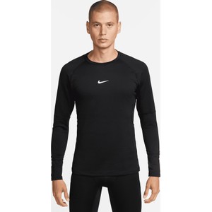 Czarna koszulka z długim rękawem Nike w sportowym stylu z dzianiny