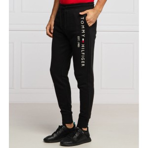 Czarne spodnie sportowe Tommy Hilfiger z dresówki w sportowym stylu