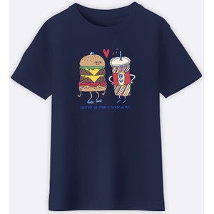 Granatowa koszulka dziecięca Wooop z bawełny dla chłopców