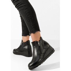 Czarne botki Zapatos ze skóry w stylu casual