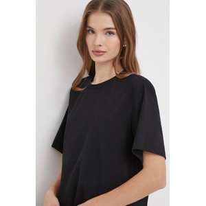 Czarny t-shirt Sisley z bawełny w stylu casual z krótkim rękawem