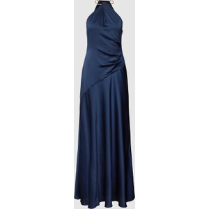 Granatowa sukienka Ralph Lauren z satyny